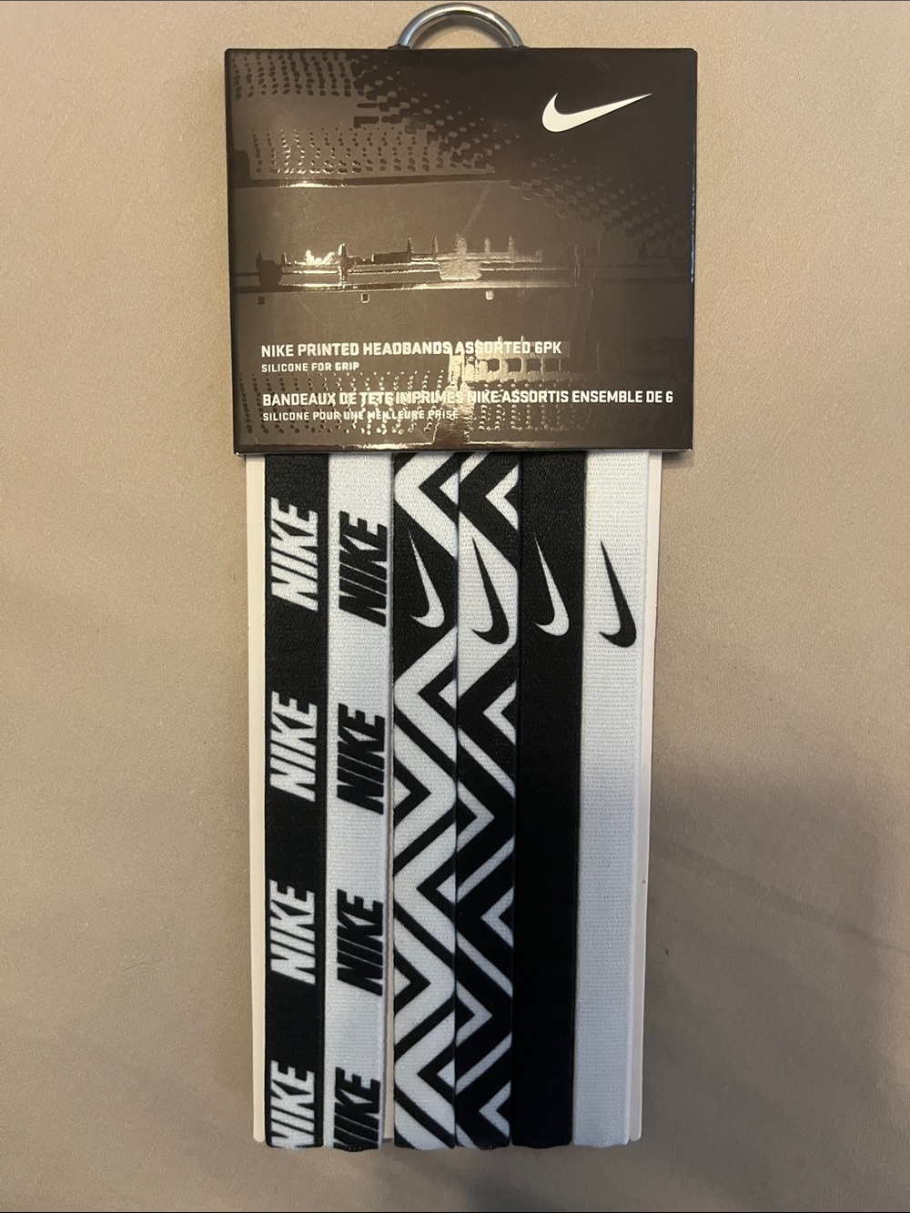 Nike Black & White Assorted Printed Headbands 6-Pack